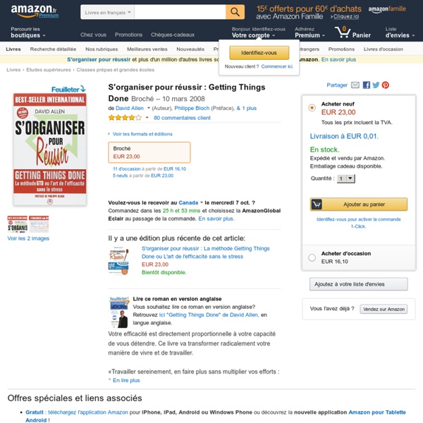 S'organiser pour réussir : Getting Things Done: Amazon.fr: David Allen, Philippe Bloch, Michel Edéry