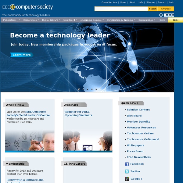 IEEE Computer Society - Premier Organization of Computer Professionals