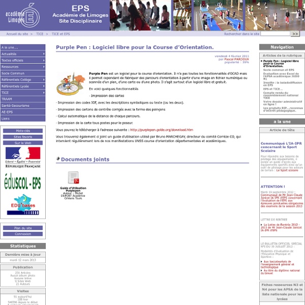 Purple Pen : Logiciel libre pour la Course d'Orientation. - Site des professeurs d'EPS du Limousin
