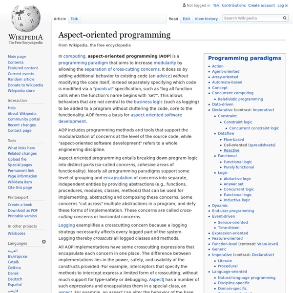 Start - Aspect-oriented programming - Wikipedia, the free encyclopedia - Pentadactyl