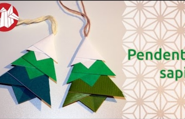 Origami déco de Noël - Pendentif sapin