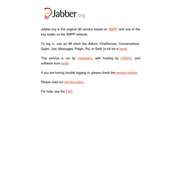 Jabber.org - the original XMPP instant messaging service