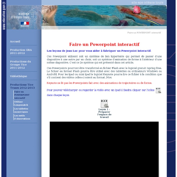 Site EPS Orléans Tours - Faire un POWERPOINT interactif