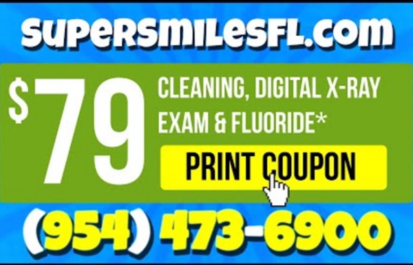 Orthodontist Plantation FL Cleaning, X Ray Exam & Fluoride Treatment For $79