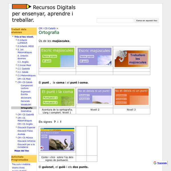 Ortografia - Recursos Digitals per ensenyar, aprendre i treballar.