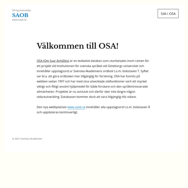 Svenska Akademiens ordbok - SAOB