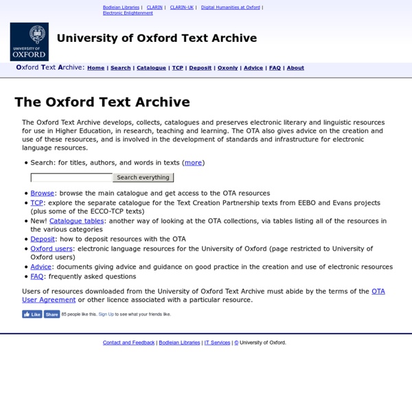 [OTA] The Oxford Text Archive