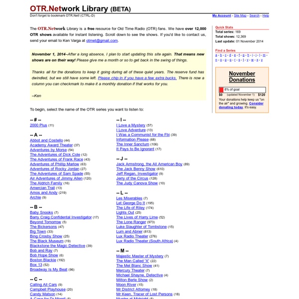 OTR.Network Library (The Old Time Radio Network)