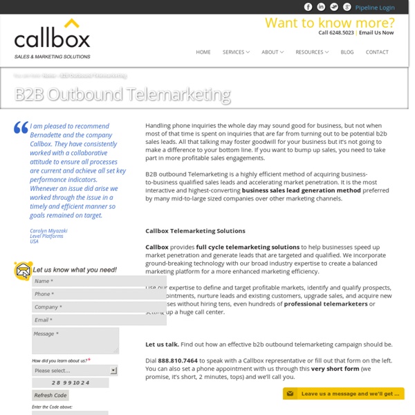 B2B Outbound Telemarketing - Callbox