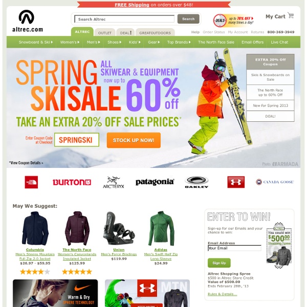 Altrec.com - The North Face, Patagonia, Backpacks, Running Shoes, Camping Equipment, Oakley Sunglasses