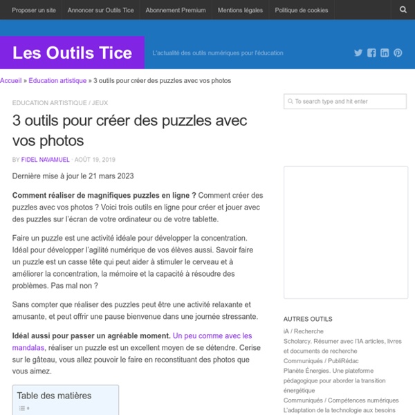 3 outils pour créer des puzzles avec vos photos