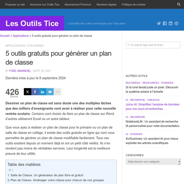 4 outils gratuits pour générer un plan de classe
