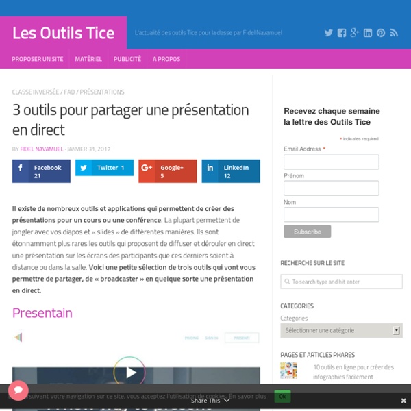 3 outils pour partager une présentation en direct – Les Outils Tice