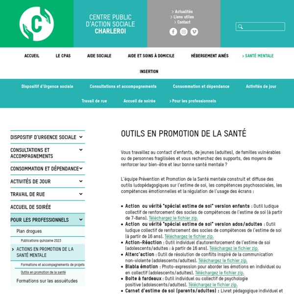 Outils en promotion de la santé / CPAS de Charleroi, novembre 2021