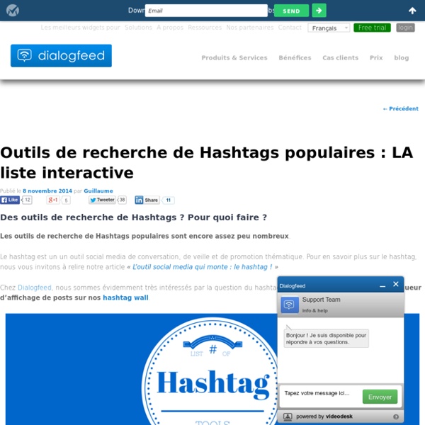 Liste d'outils de recherche de Hashtags