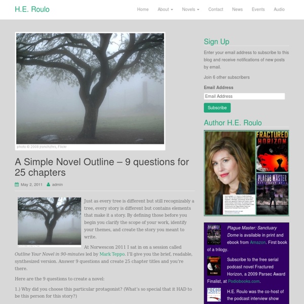 A Simple Novel Outline – 9 questions for 25 chapters « H.E. Roulo