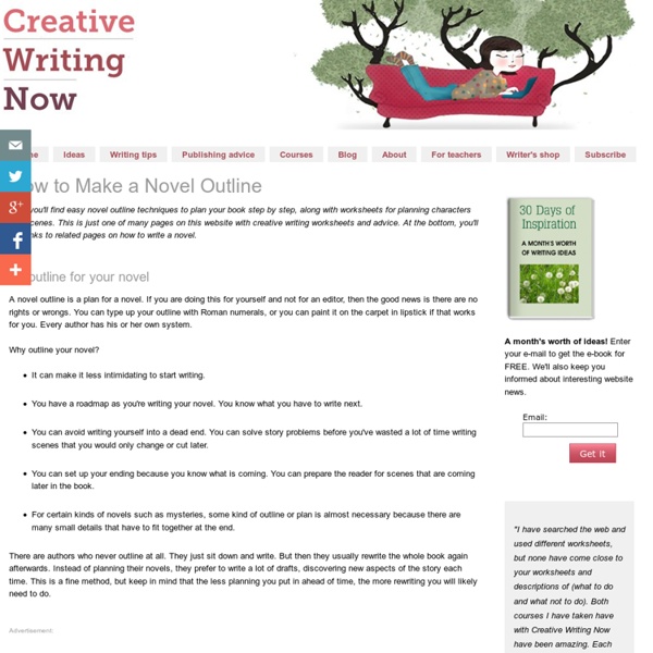 Creative writing now novel outline sample