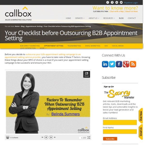 Your Checklist before Outsourcing B2B Appointment Setting