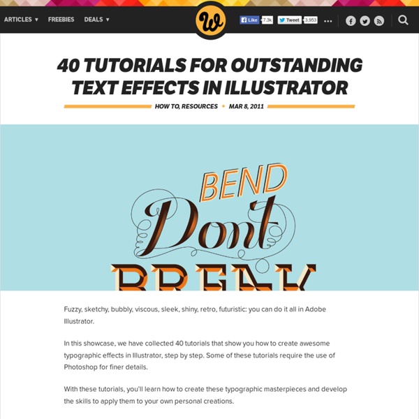 40 Tutorials for Outstanding Text Effects in Illustrator