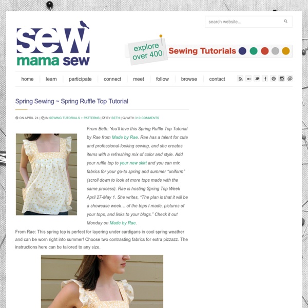 Sew,Mama,Sew! Blog » » Spring Sewing ~ Spring Ruffle Top Tutorial