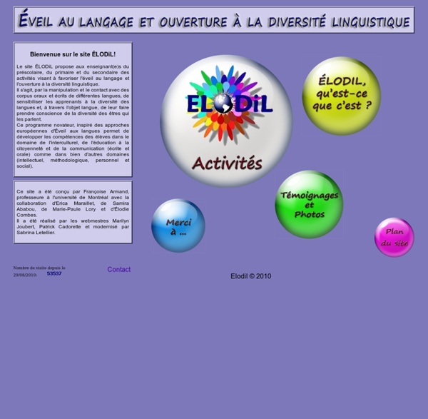 ELODIL - Éveil au langage et ouverture à la diversité linguistique