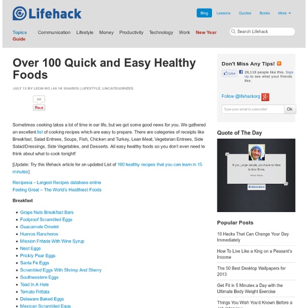 Over 100 Quick and Easy Healthy Foods