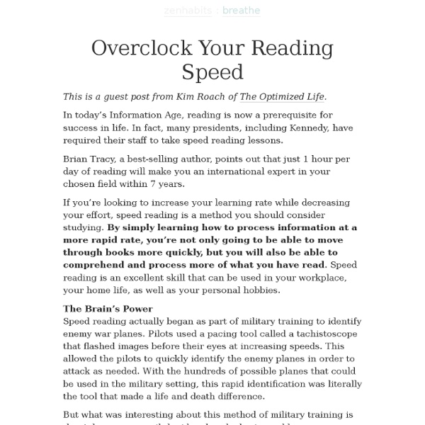 » Overclock Your Reading Speed