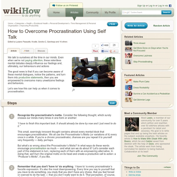 How to Overcome Procrastination Using Self Talk: 9 steps - wiki How