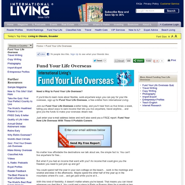Fund Your Life Overseas - International Living