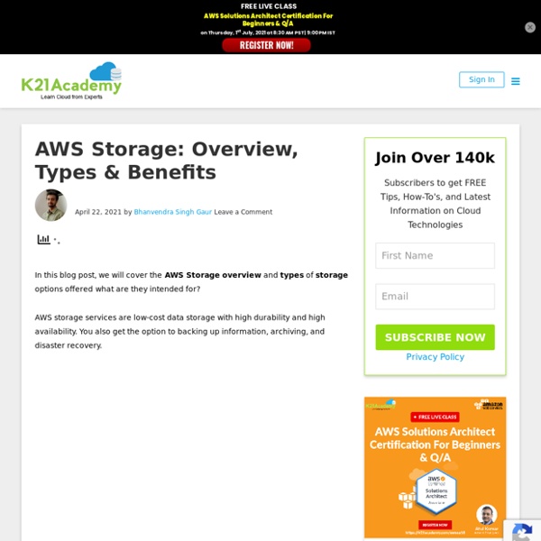 AWS Storage: Overview, Types & Benefits