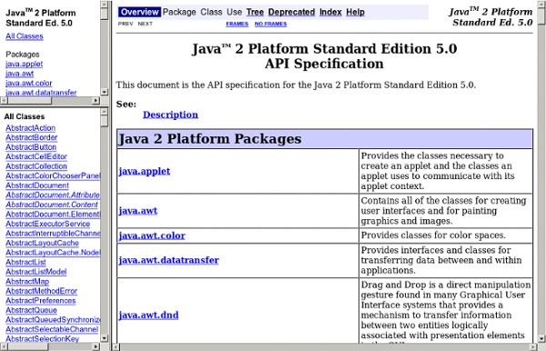 Overview (Java 2 Platform SE 5.0)