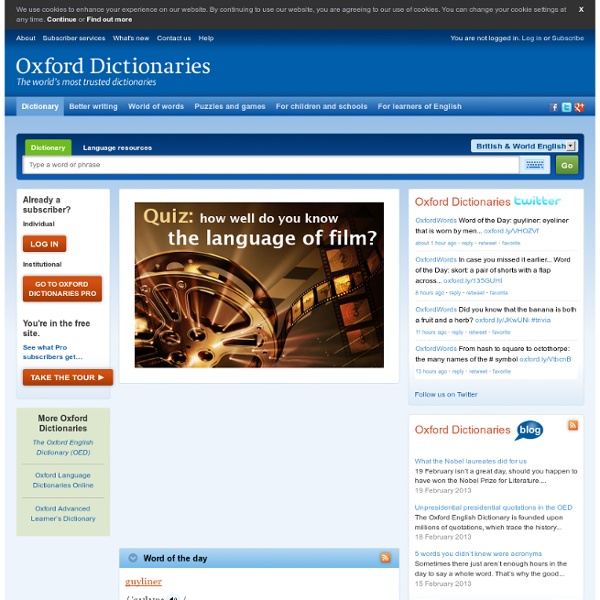 The free online dictionary resource from OUP