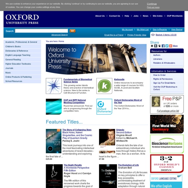 Oxford University Press (OUP) - UK Home Page