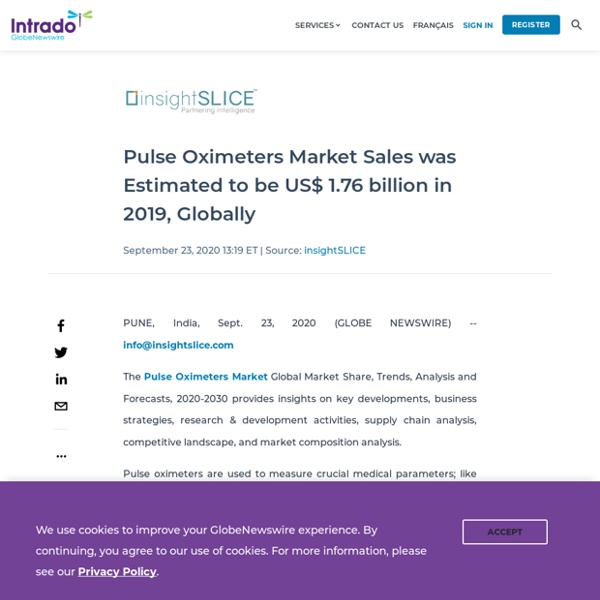 Pulse Oximeters Market Sales was Estimated to be US$ 1.76 billion in 2019, Globally