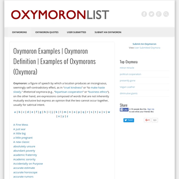 Examples of Oxymorons (Oxymora)