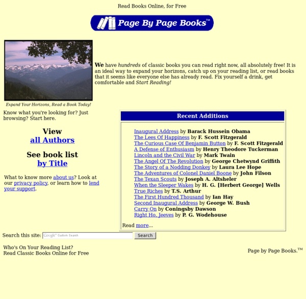 Page By Page Books. Read Classic Books Online, Free. Pearltrees