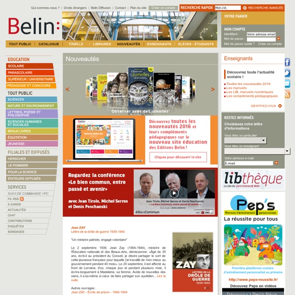 Editions Belin - Page d'accueil