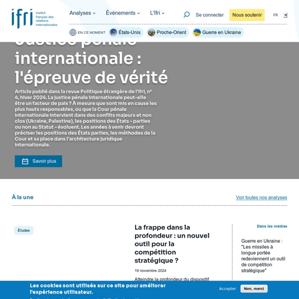 Institut de recherche et de débat indépendant, consacré à l’analyse des questions internationales et de gouvernance mondiale.