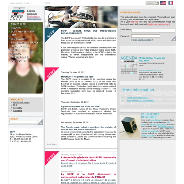 Page d'accueil - Site SCPP