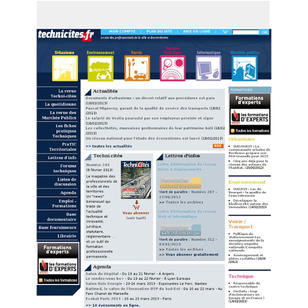 Magazine technique collectivités - revue collectivités territoriales - Techni-cités