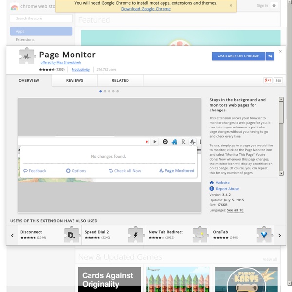 Page Monitor - Galerie des extensions Google Chrome