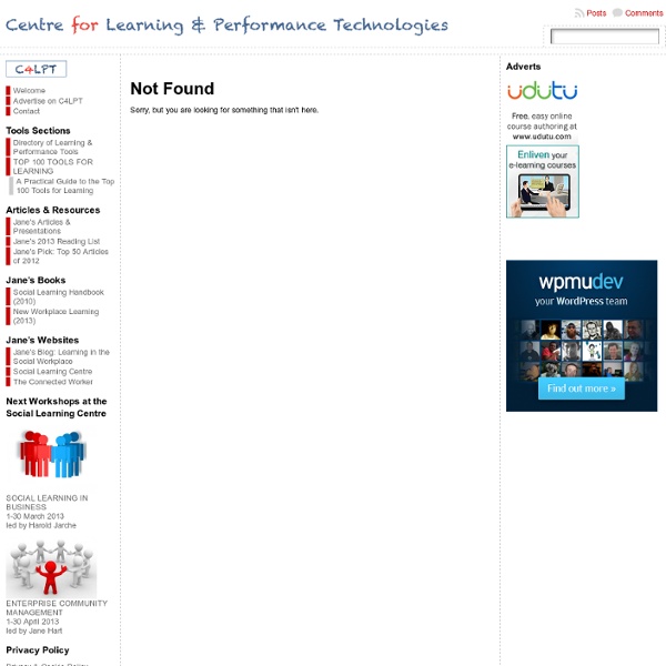 Centre for Learning & Performance Technologies: Home Page