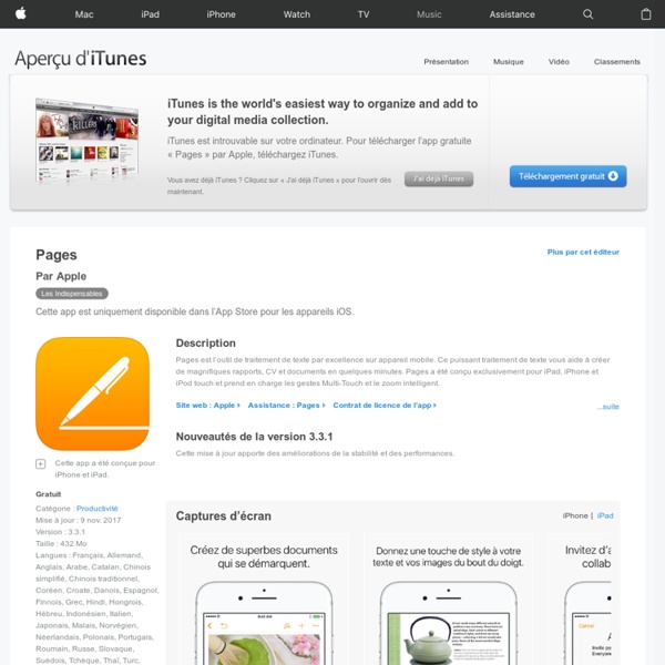 Pages pour iPhone, iPod touch et iPad dans l’App Store sur iTunes