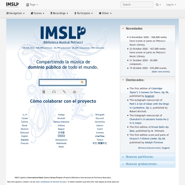 Página principal - IMSLP: Free Sheet Music PDF Download