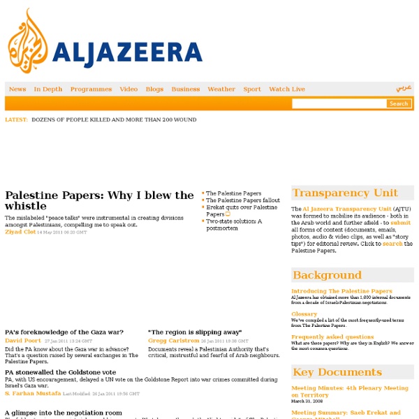 The Palestine Papers - Al Jazeera English - english.aljazeera.net