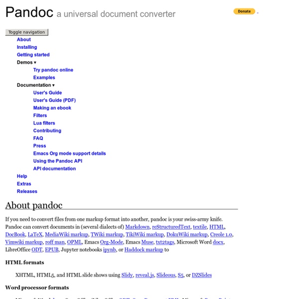 Pandoc a universal document converter