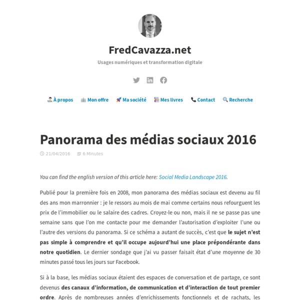 Panorama des médias sociaux 2016