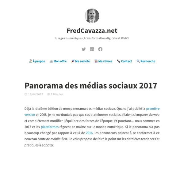 Panorama des médias sociaux 2017