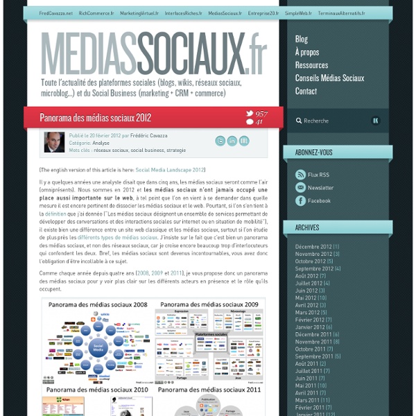 Panorama des médias sociaux 2012