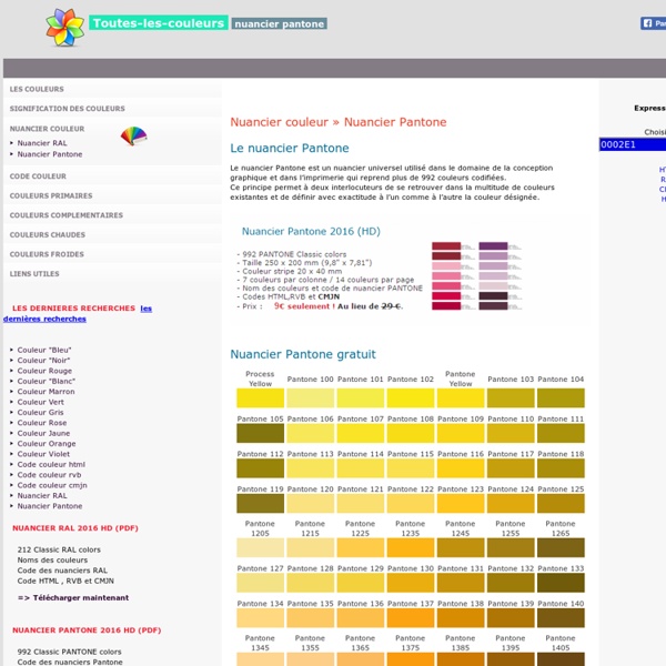 Nuancier Pantone